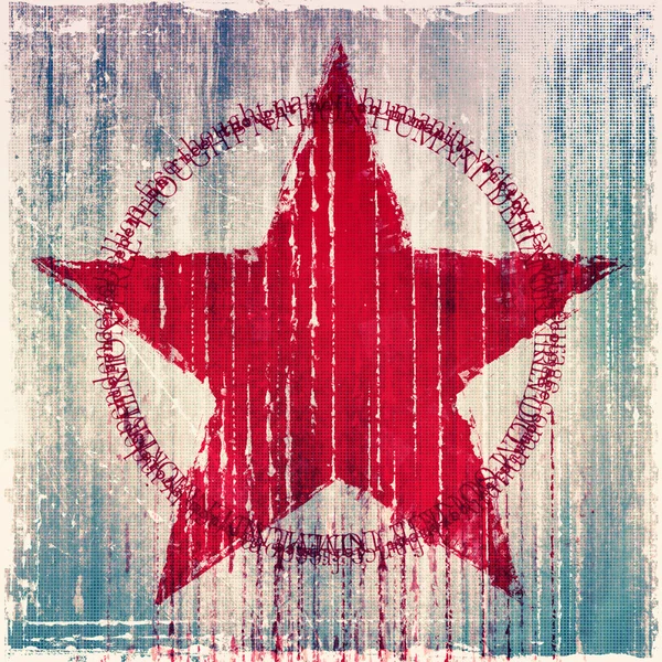 Red star on grunge background — Stock Photo, Image