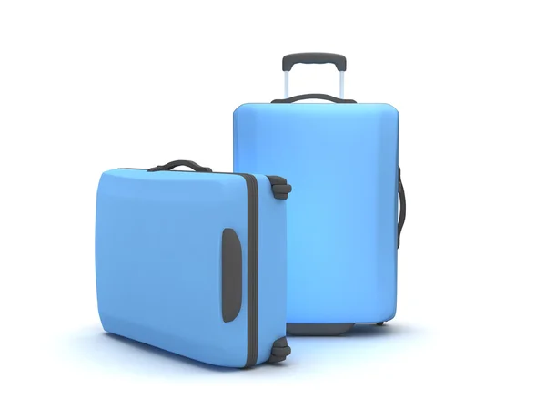 Två resväskor på vit bakgrund — Stockfoto