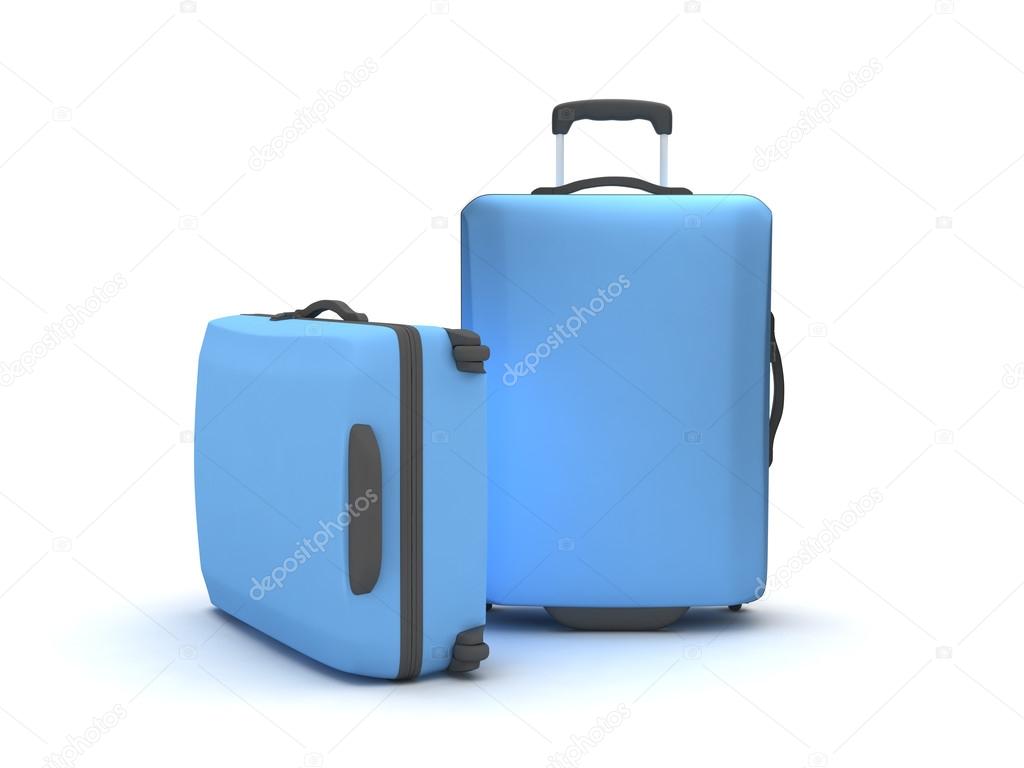 Two suitcases on white background