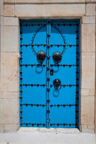 Dekorative blaue Tür — Stockfoto