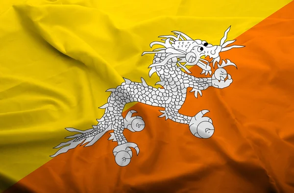 Bhutanische Flagge — Stockfoto
