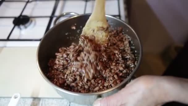 Torta Cioccolato Fatta Casa Preparazione — Video Stock