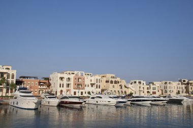 Boats is in the Tala Bay. Aqaba, Jordan. clipart