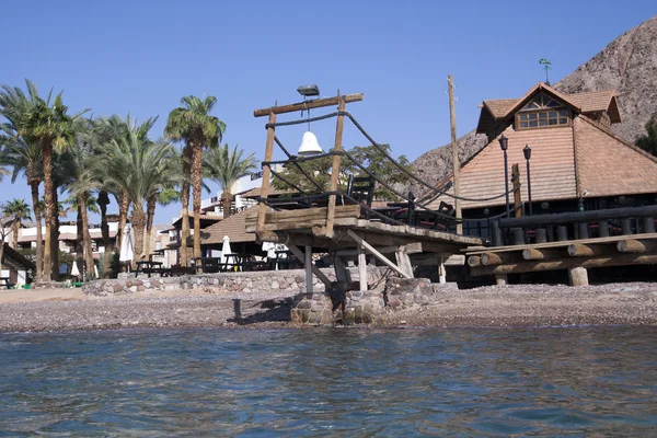Ресторан находится на побережье Красного моря. Южный Синай — стоковое фото
