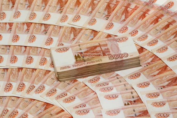 Cinco mil notas de rublo - Um milhão de rublos . Imagem De Stock