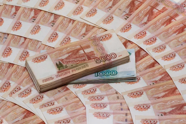 Cinco Mil Notas de Rublo e Mil Notas de Rublo Imagem De Stock