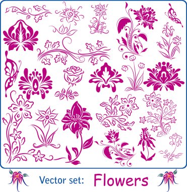 vector set: çiçekler