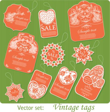 Vektör kümesi: 10 vintage Etiketler