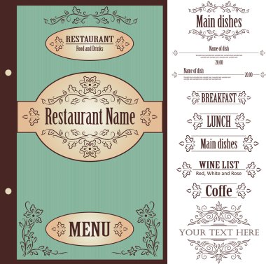 Restoran Menü tasarım şablonu - vektör