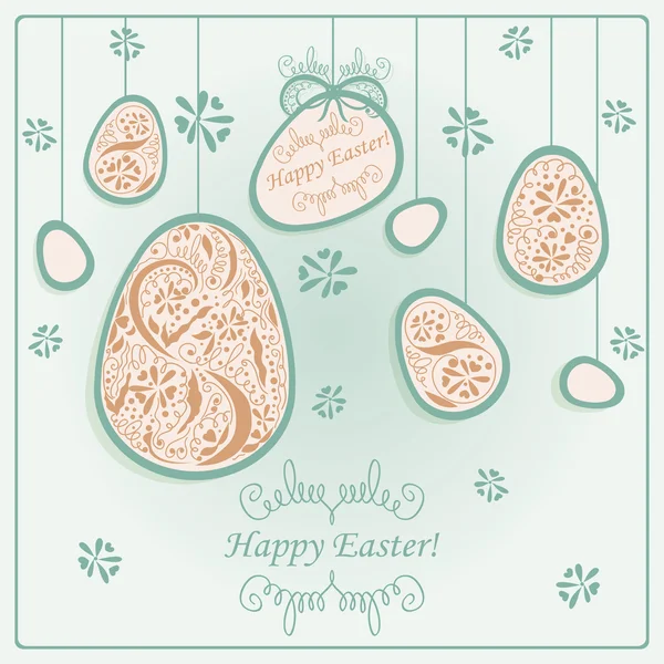 Card with Easter eggs — Stock Vector