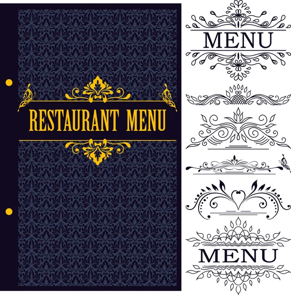 Modelo de design de menu de restaurante - vetor — Vetor de Stock