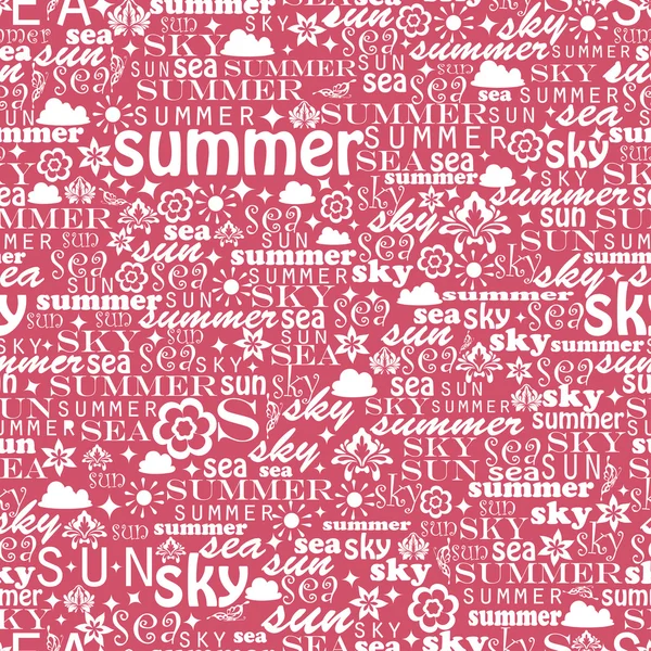 Abstract colorful image made from words which relate with summer and holiday — Stock Vector