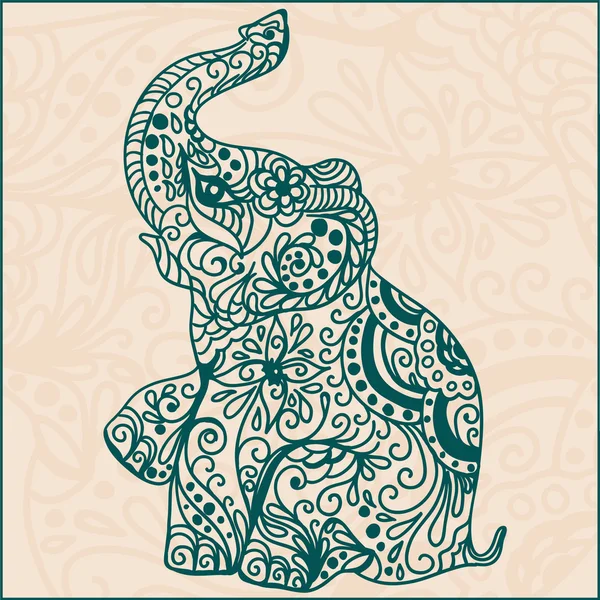 Tarjeta vintage de invitación con elefante — Archivo Imágenes Vectoriales