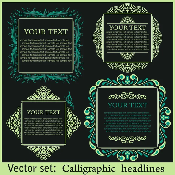 Eléments de conception calligraphique et cadres — Image vectorielle
