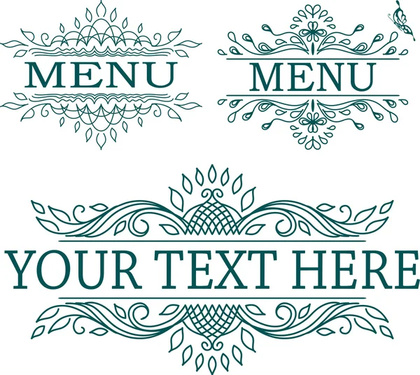 Kalligrafische ontwerpelementen voor menu of de. — Stockvector