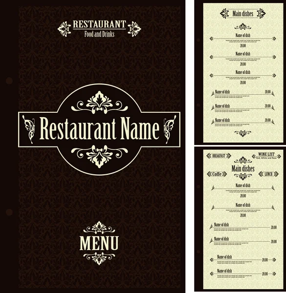 Restaurant menu ontwerpsjabloon - vector Rechtenvrije Stockillustraties