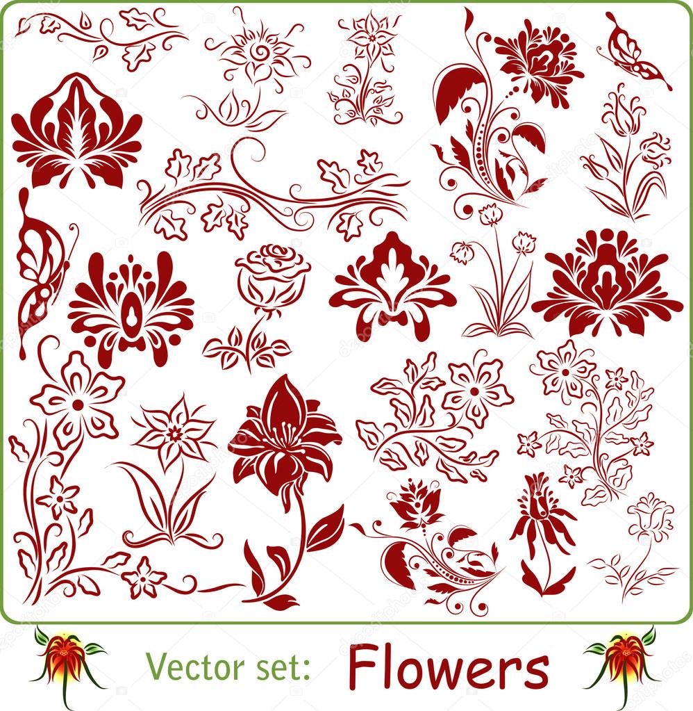 Vector set: Flowers