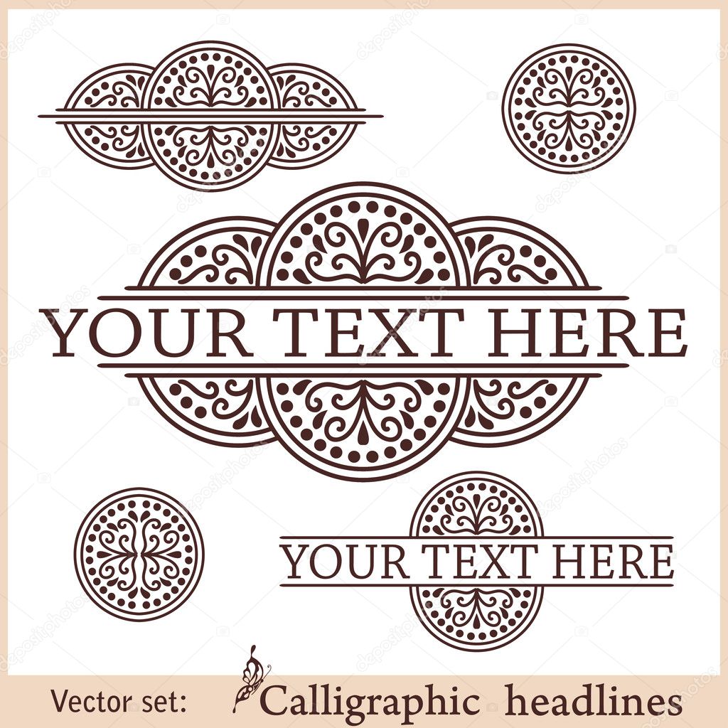 Vector set: calligraphic design elements