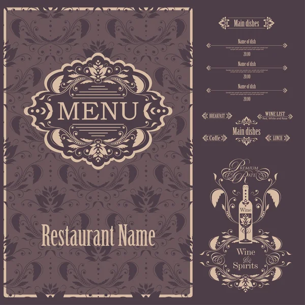 Šablona návrhu menu Vektorové restaurace — Stockový vektor