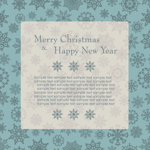 Cartão de Natal com flocos de neve — Vetor de Stock