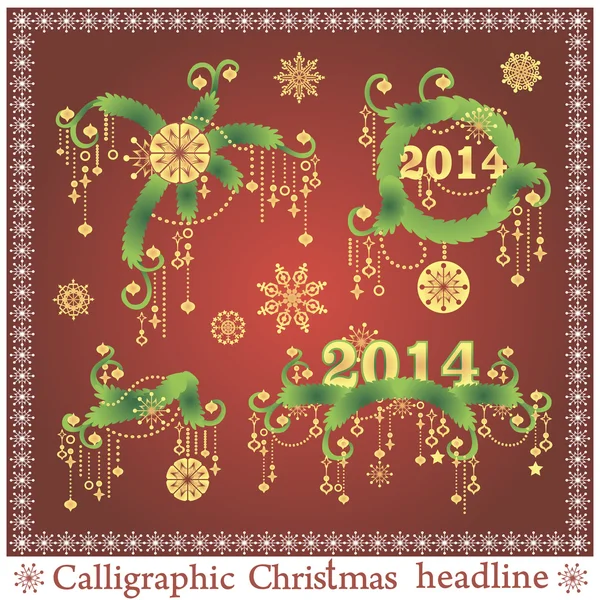 Kalligrafische Weihnachtsschlagzeile — Stockvektor