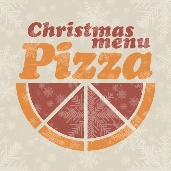 Abstract vector Christmas menu for Pizza background — Stock Vector