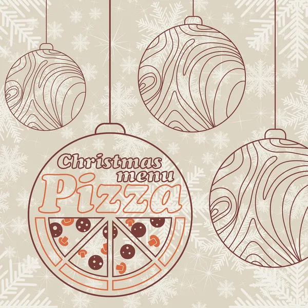 Menu di Natale astratto vettoriale per lo sfondo della pizza — Vettoriale Stock