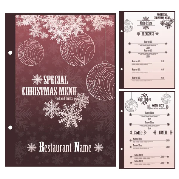 Vector Restaurante modelo de design de menu de Natal — Vetor de Stock