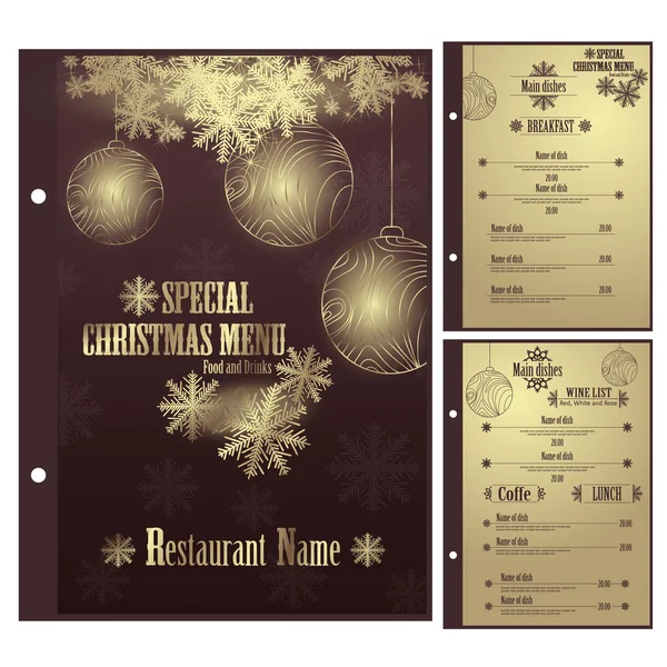 Vector Restaurante modelo de design de menu de Natal — Vetor de Stock