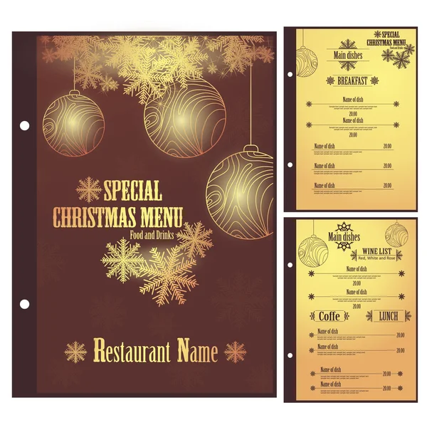 Vector Restaurant Modello di design del menu di Natale — Vettoriale Stock