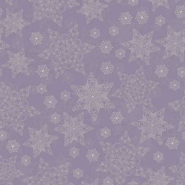 Fond d'hiver sans couture avec flocons de neige — Image vectorielle