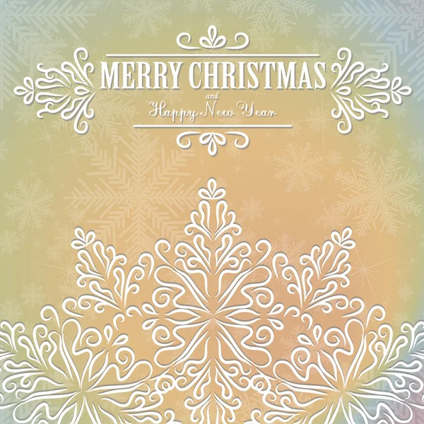 Beautiful lace ornament for merry christmas card vector — Stock Vector