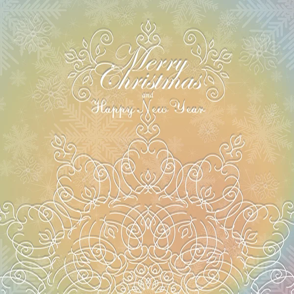 Beautiful lace ornament for merry christmas card vector — Stock Vector