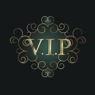Vip altın sembolü kaydırma çerçevesinde.