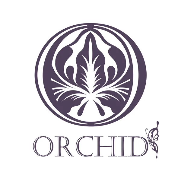 Símbolo de lótus ou orquídea . — Vetor de Stock
