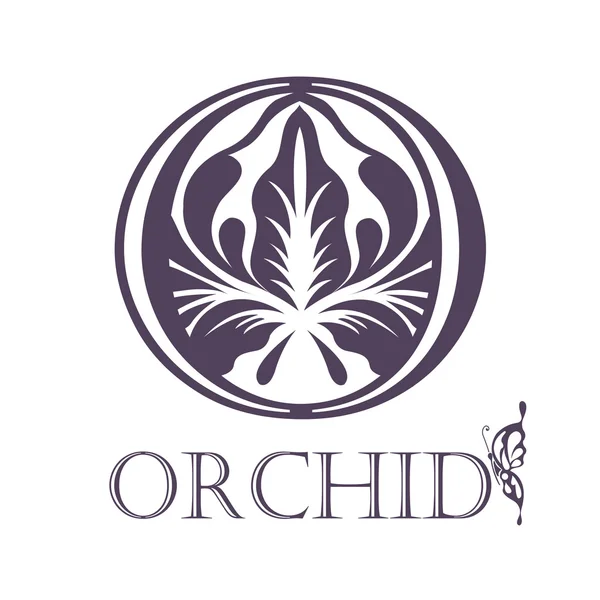 Lotus- oder Orchideensymbol. — Stockvektor