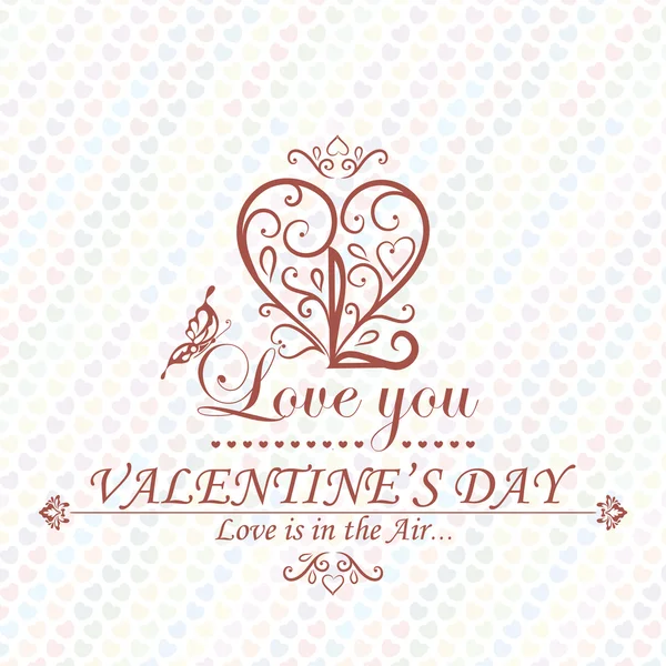 Valentine's Day type text calligraphic — Stock Vector