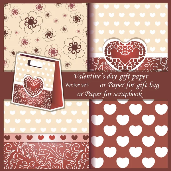 Valentinstag-Geschenkpapier lizenzfreie Stockvektoren