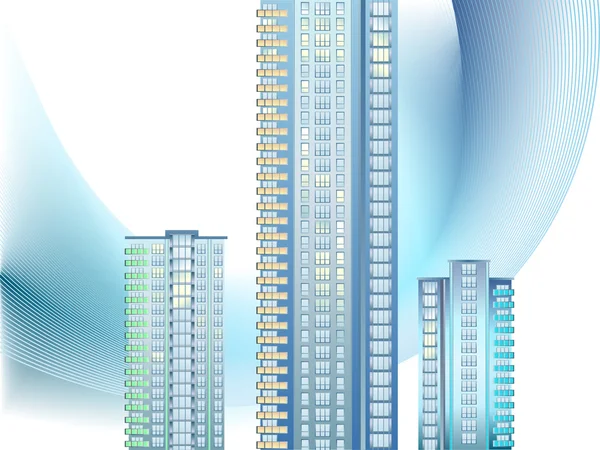 Sfondo con edifici moderni della città — Vettoriale Stock