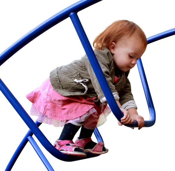 Bayi perempuan di taman bermain — Stok Foto