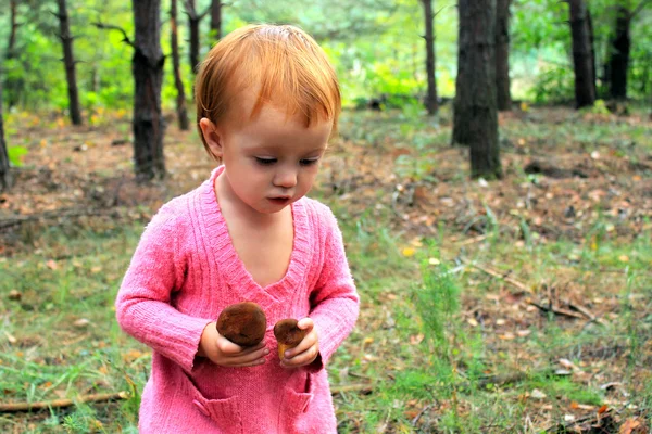 Bambina nella foresta — Foto Stock