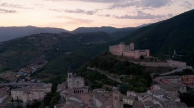 Spoleto, İtalya 'nın hava manzarası