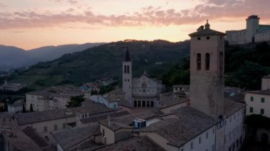 Spoleto, İtalya 'nın hava manzarası