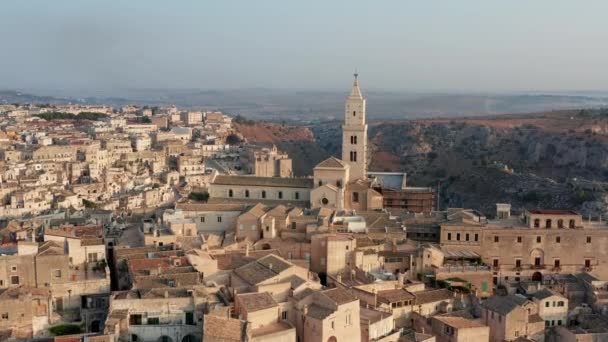 Aerial View Matera Town Basilicata Italy — Stock Video