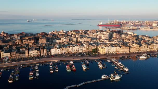 Taranto Talya Nın Havadan Görünüşü Puglia — Stok video
