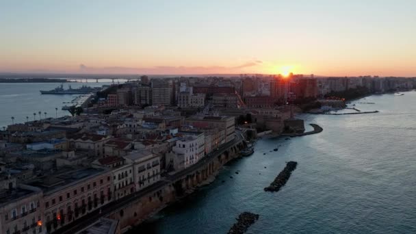 Vista Aérea Taranto Itália Puglia — Vídeo de Stock