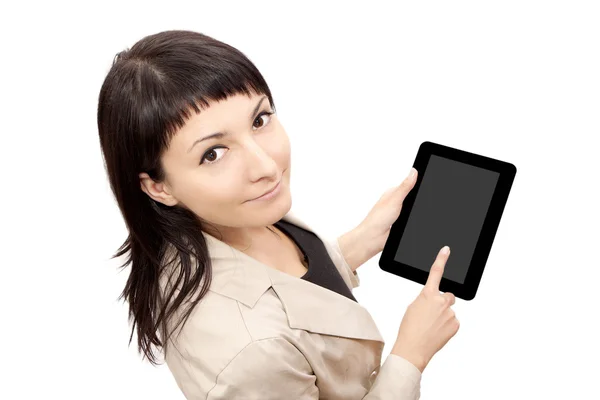 Tablet mulher computador — Fotografia de Stock