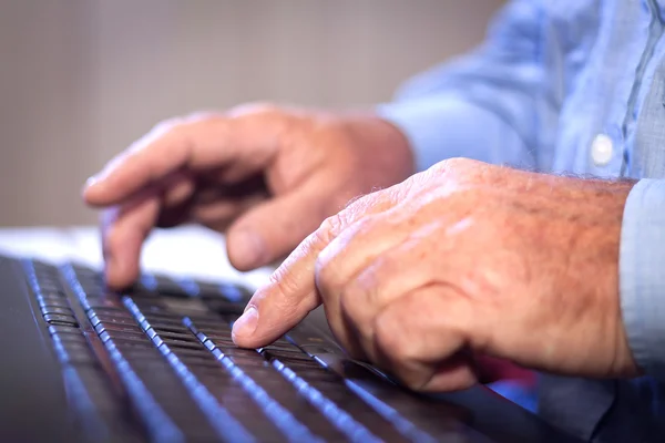 Office job. Typing on a Computer Keyboard. — Stock Photo, Image