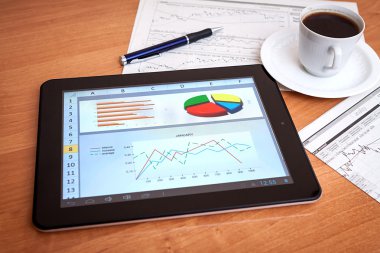 Resepsiyon dijital tablet ile. Pazarlama araştırması.