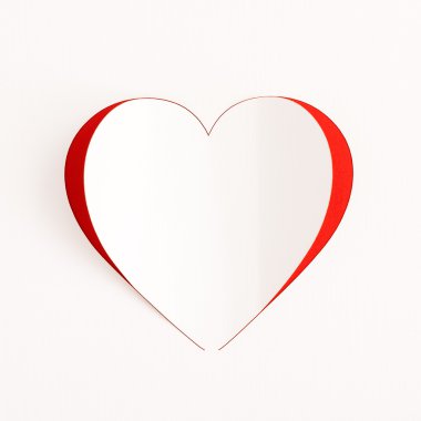 Kırmızı kalp kağıt etiket kartı